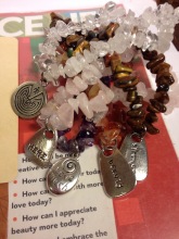 Mindfulness bracelets we made today while we were talking.